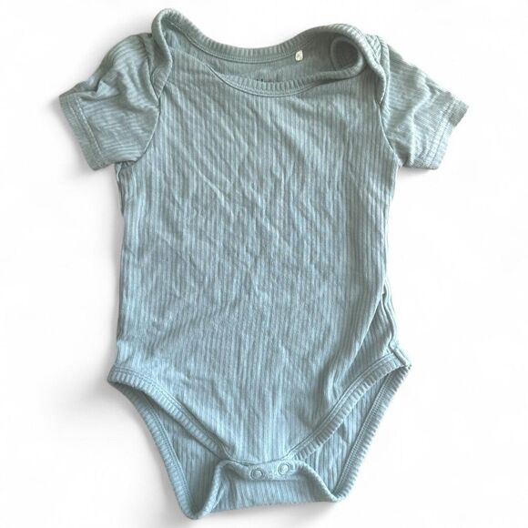 Little Sleepies Bamboo Bodysuit Onesie BABY Size 6-12 Months Blue Sky Ribbed - Picture 1 of 3